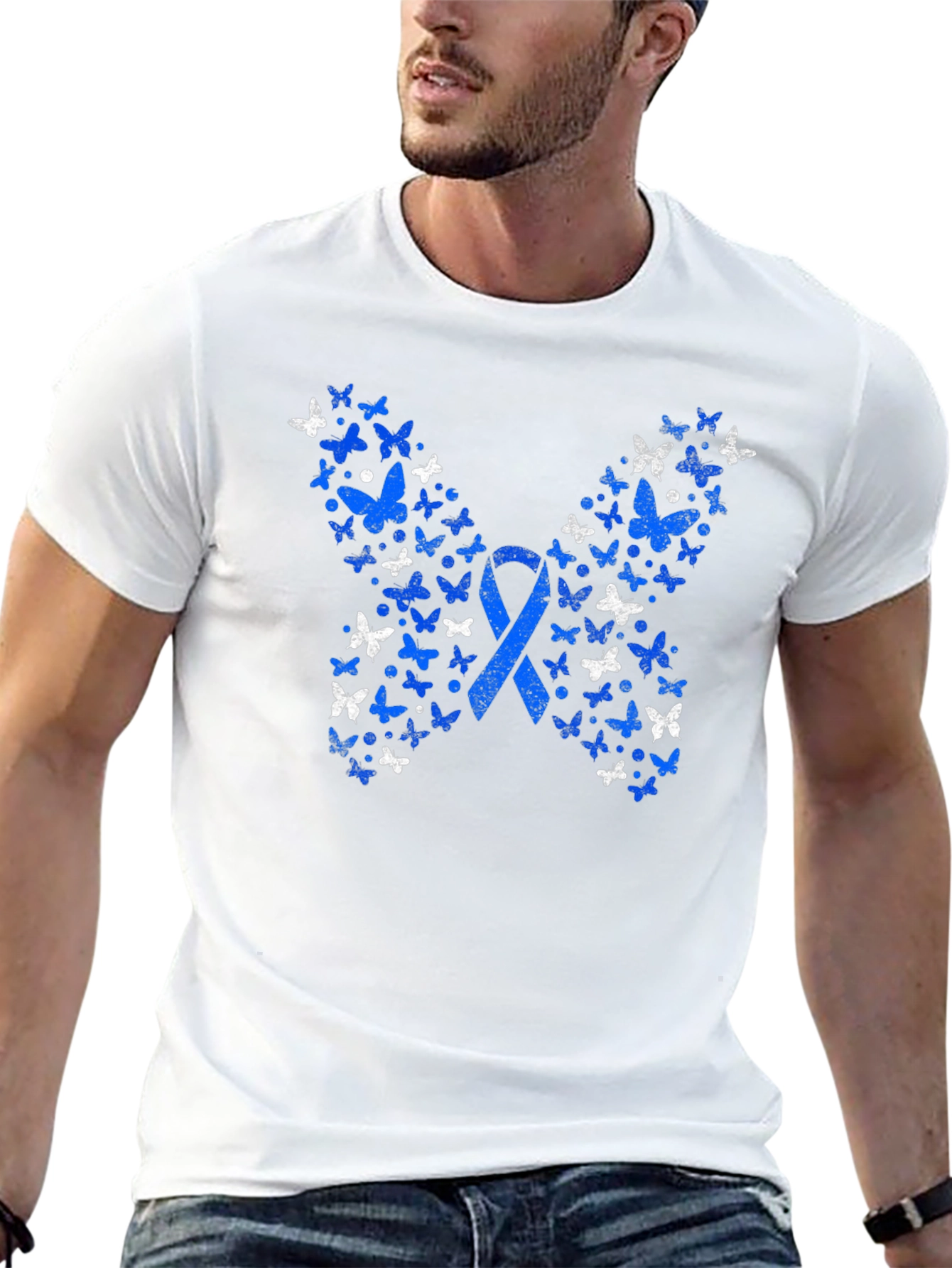 Butterfly Ribbon Graphic Tee - Awareness Shirt