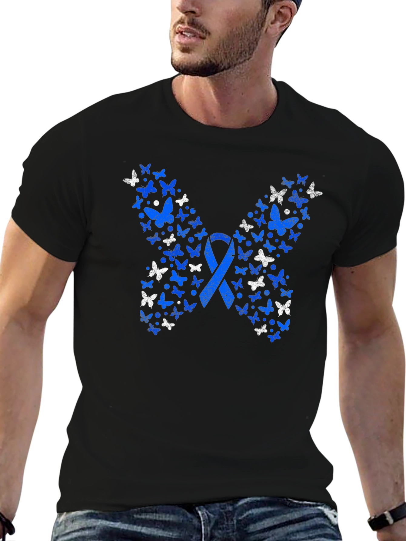 Butterfly Ribbon Graphic Tee - Awareness Shirt