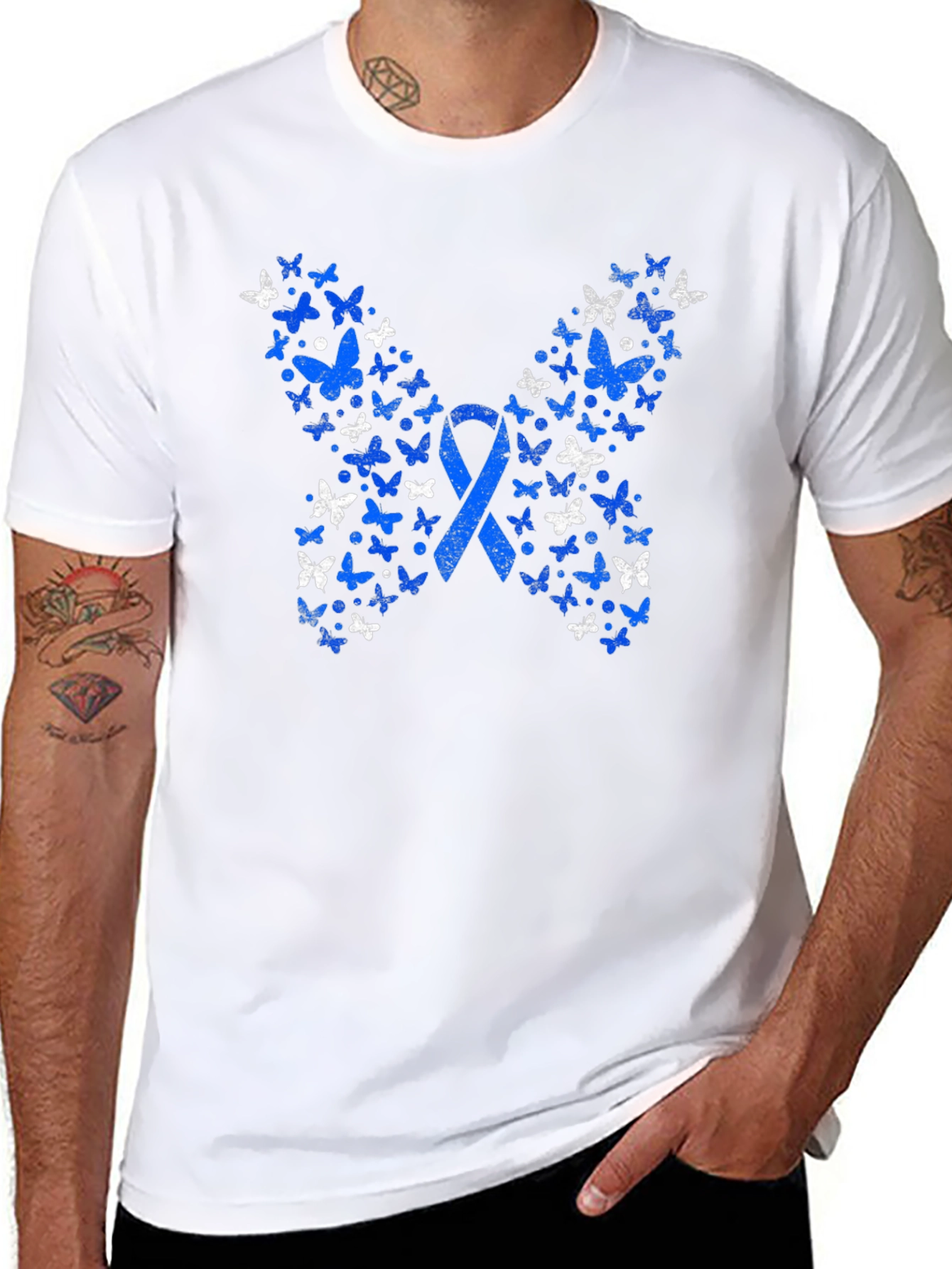 Butterfly Ribbon Graphic Tee - Awareness Shirt