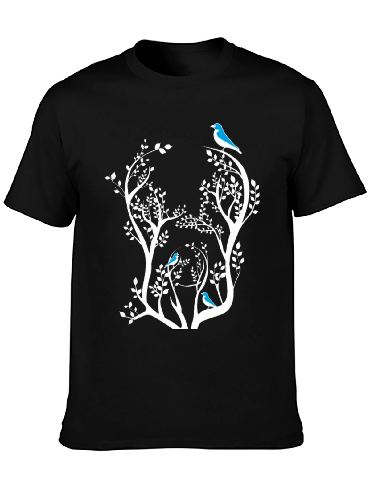 Bird & Tree Graphic Black Tee