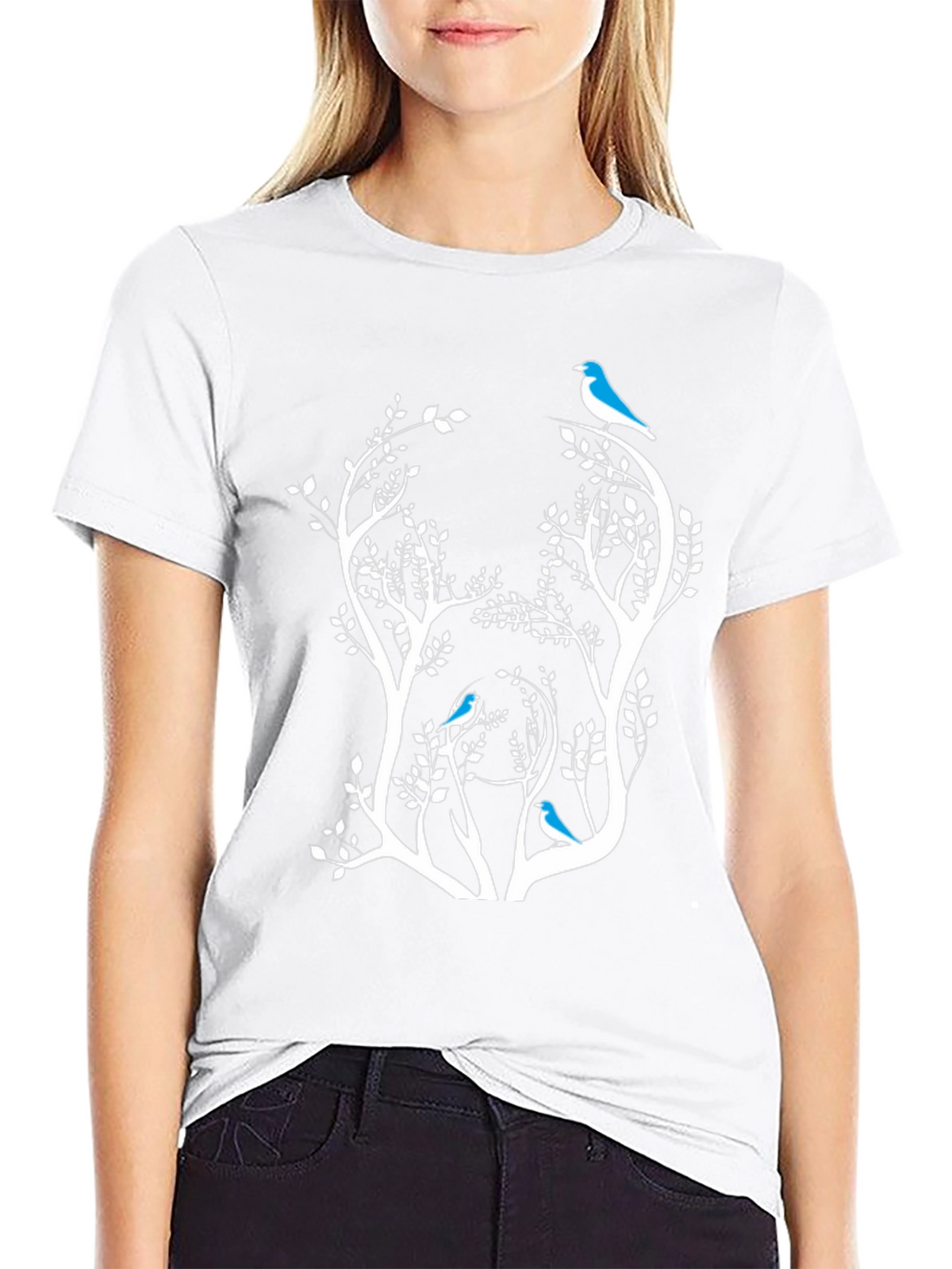 Bird & Tree Graphic Black Tee