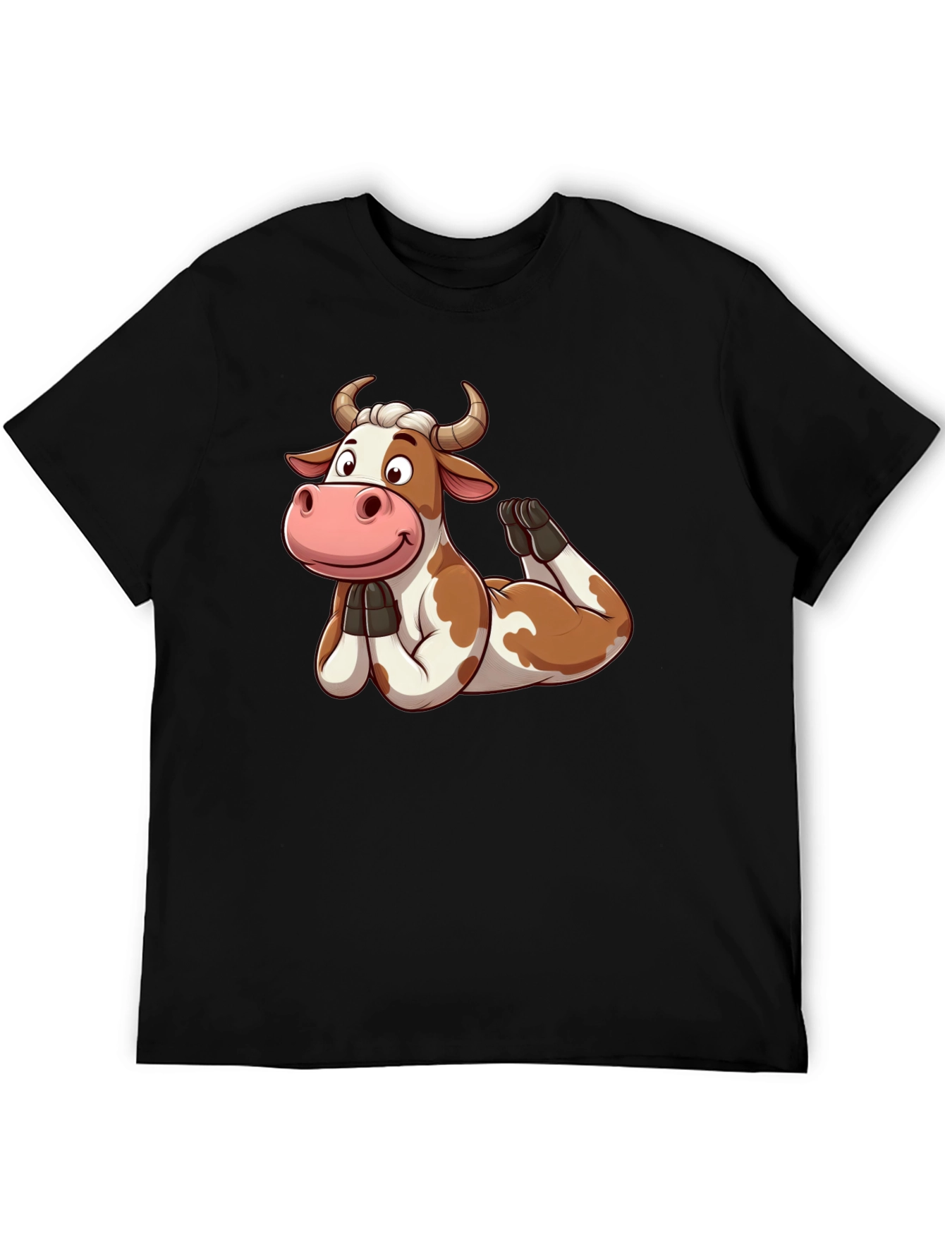 Funny Cow Yoga Pose Graphic T-Shirt