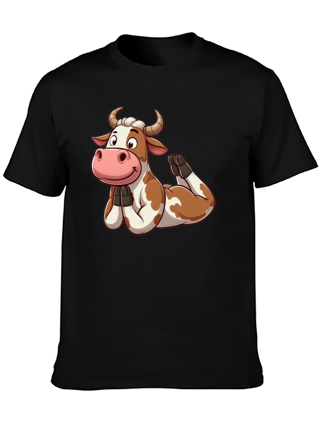 Funny Cow Yoga Pose Graphic T-Shirt