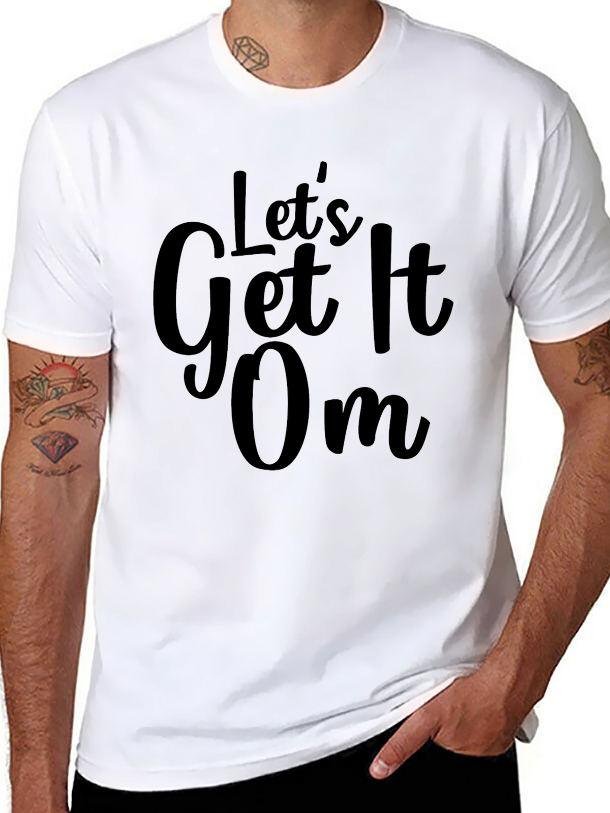 Lets Get It Om - Black Graphic T-Shirt