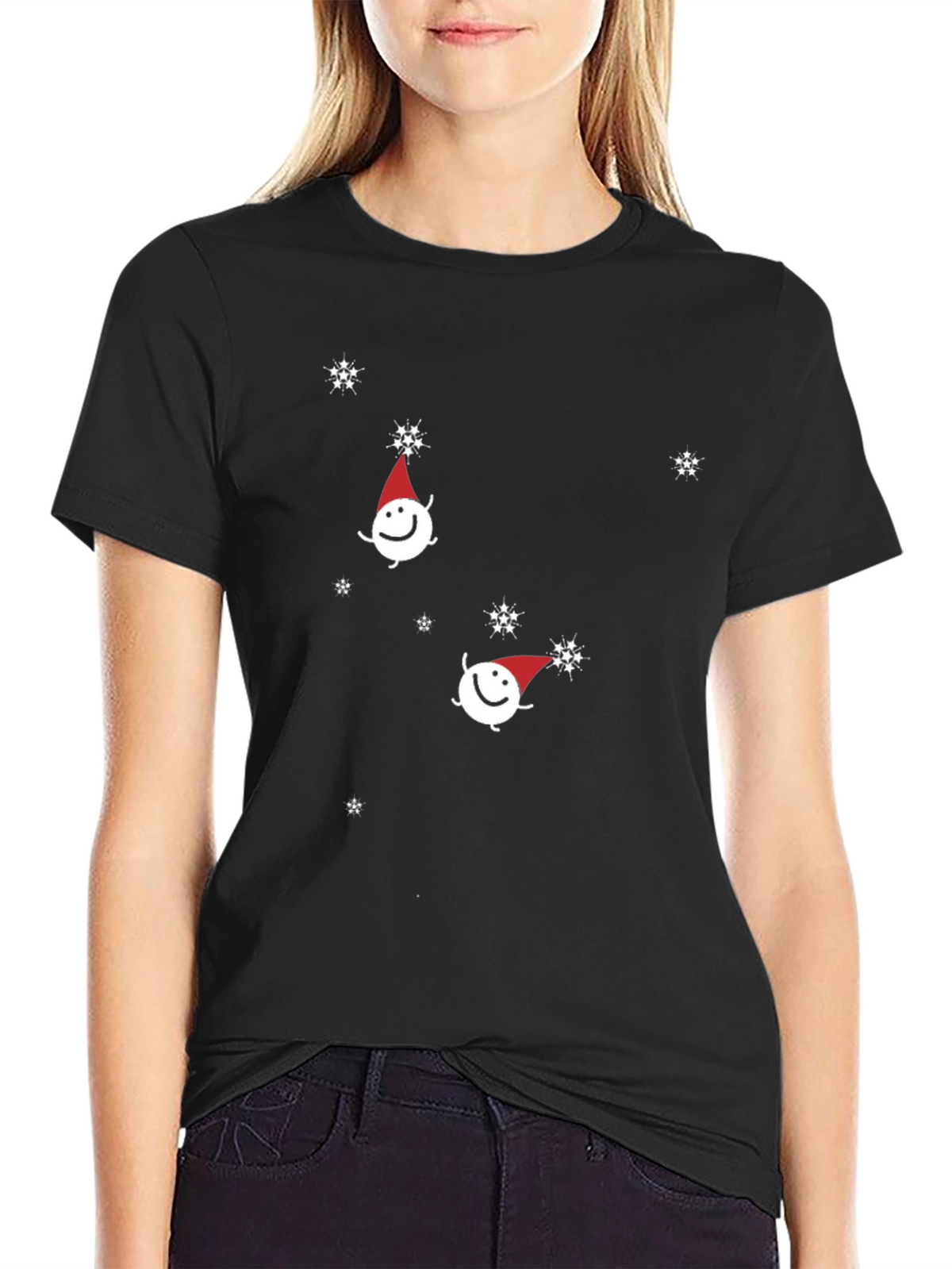 Festive Snowman Graphic Tee - Holiday Cheer