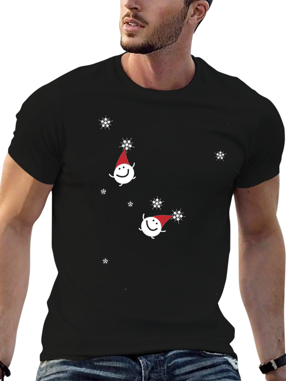 Festive Snowman Graphic Tee - Holiday Cheer