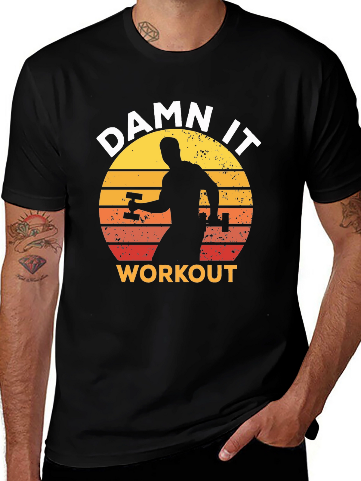 Damn It Workout T-Shirt - Motivational Gym Apparel