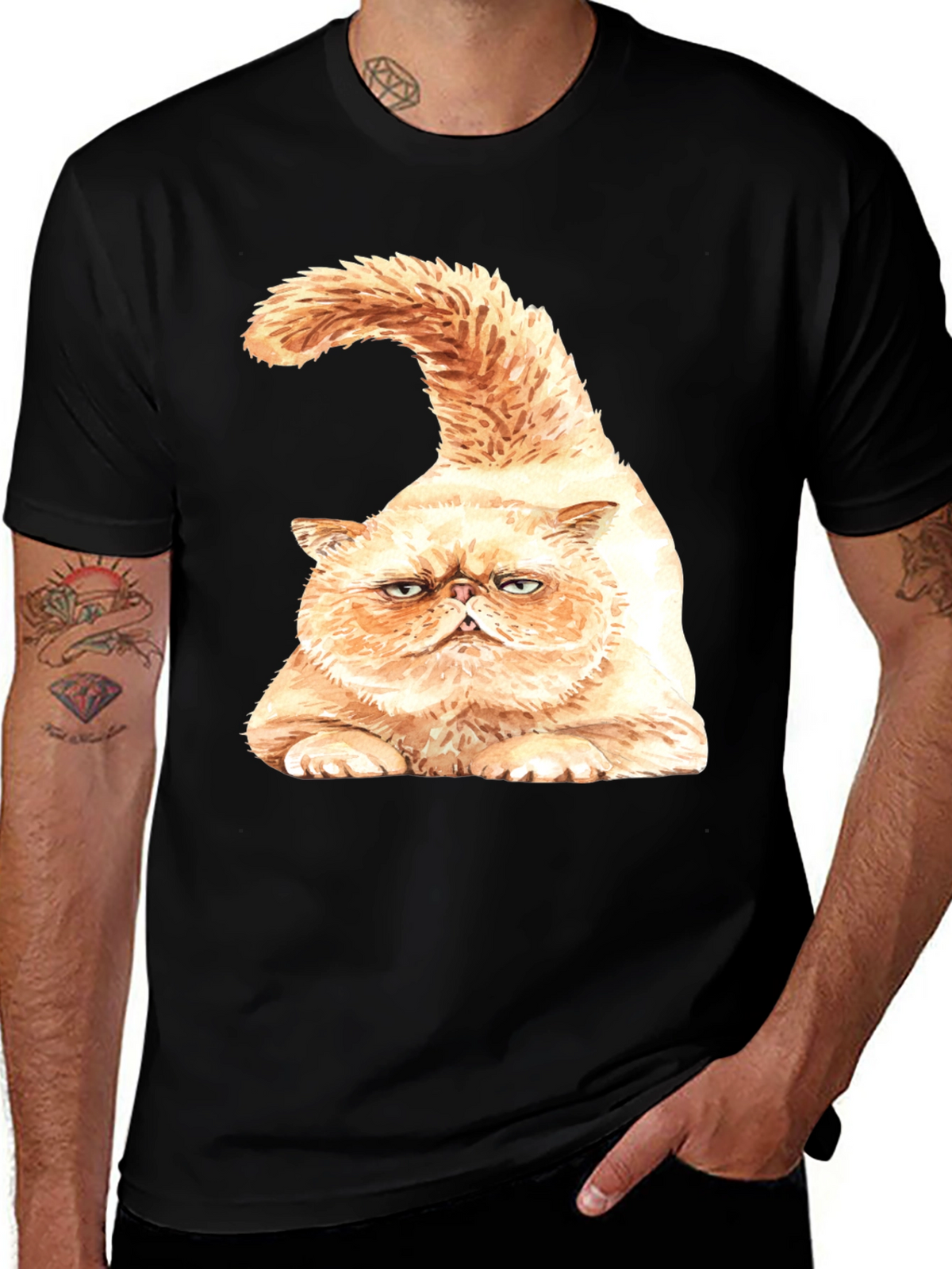 Grumpy Cat Graphic T-Shirt - Black