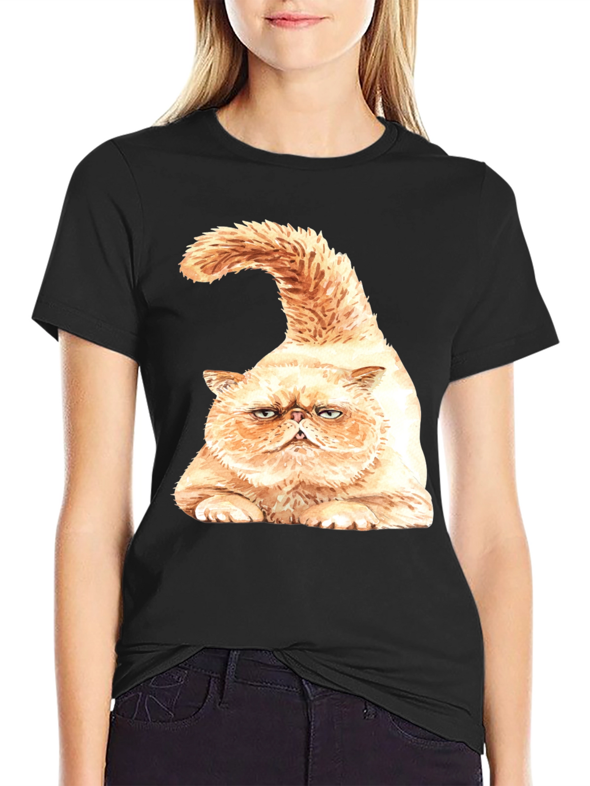 Grumpy Cat Graphic T-Shirt - Black