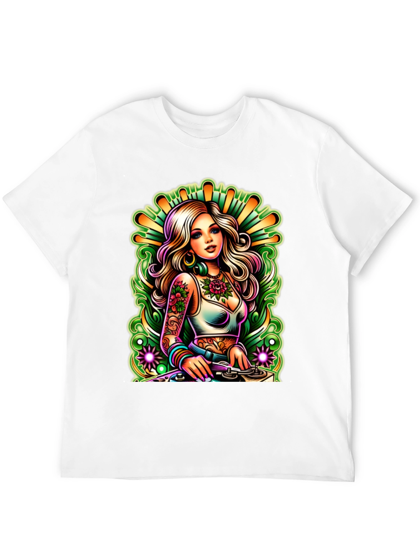 DJ Girl T-Shirt - Vibrant Graphic Tee