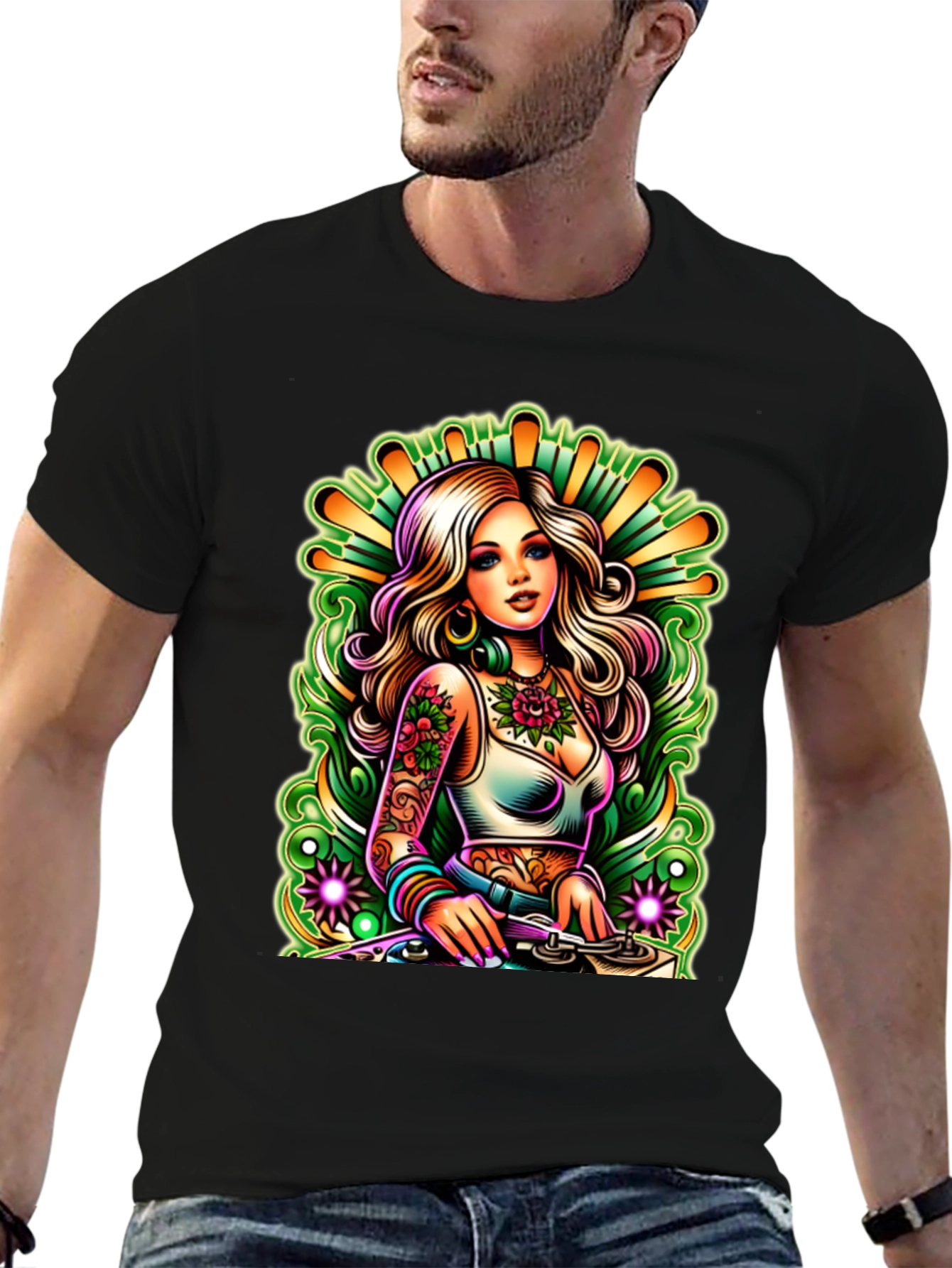 DJ Girl T-Shirt - Vibrant Graphic Tee
