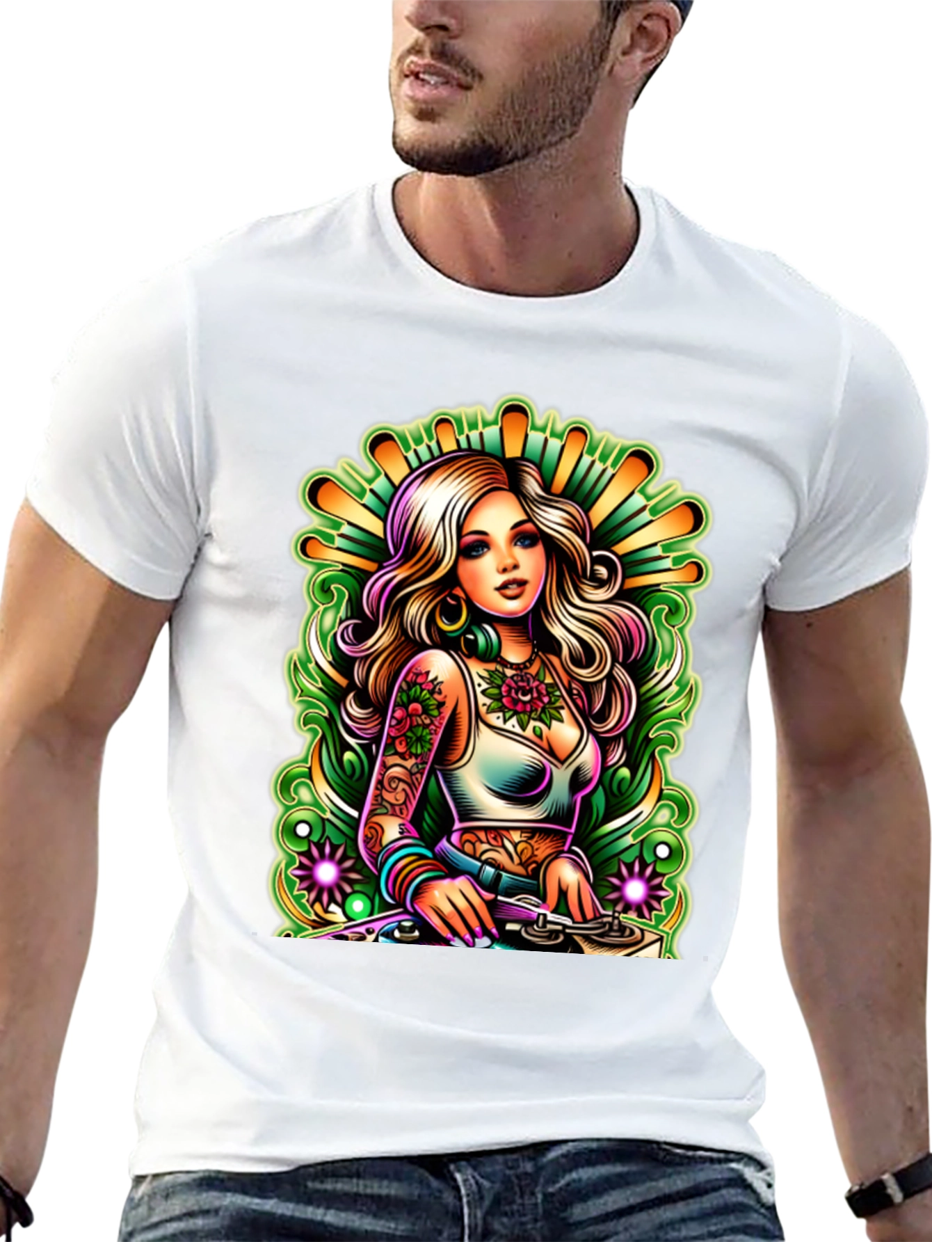 DJ Girl T-Shirt - Vibrant Graphic Tee