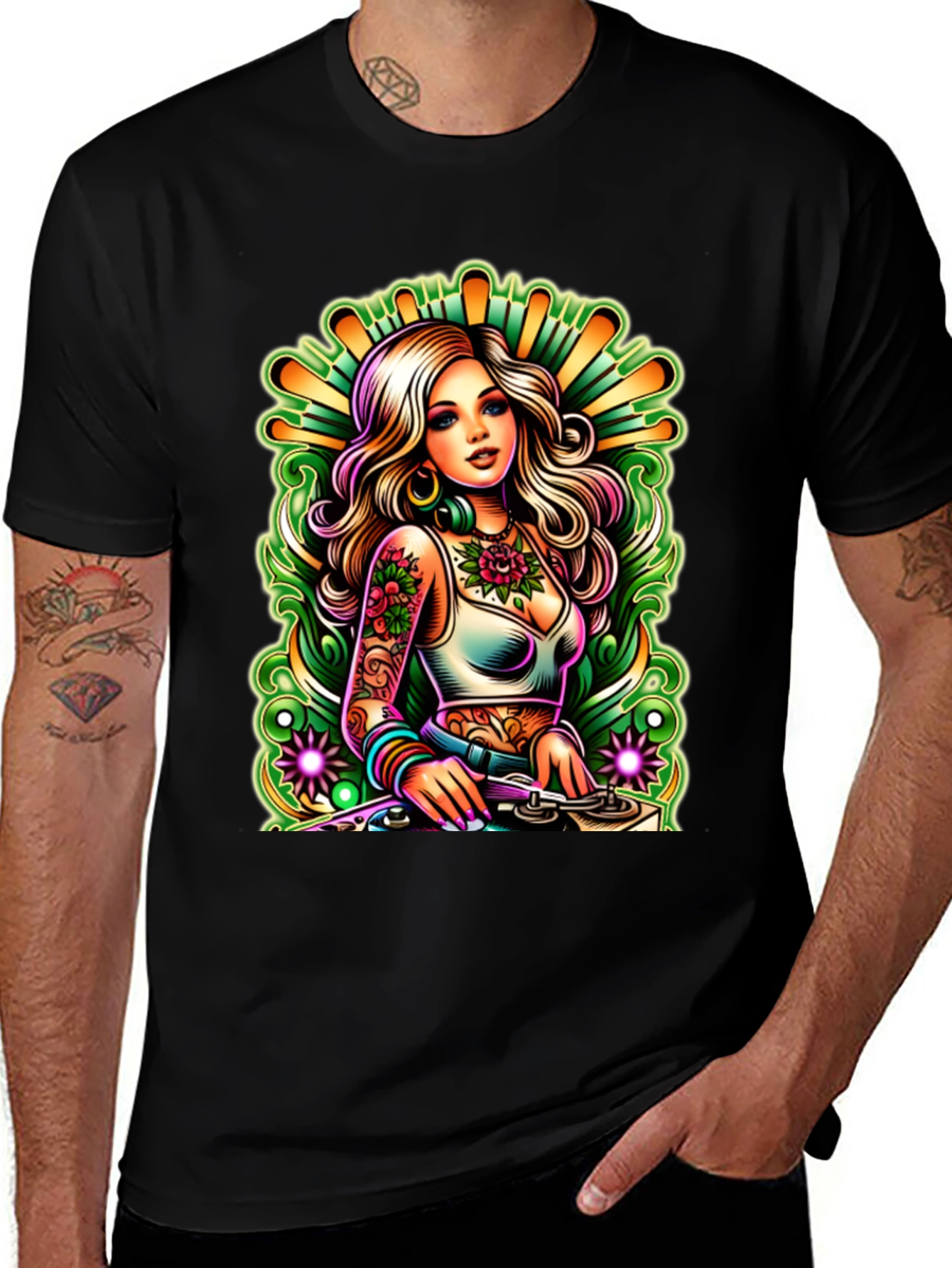 DJ Girl T-Shirt - Vibrant Graphic Tee