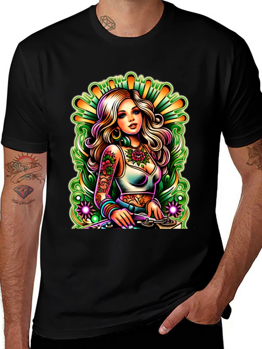 DJ Girl T-Shirt - Vibrant Graphic Tee