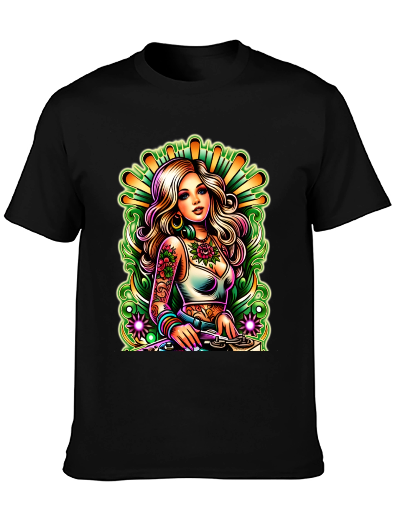 DJ Girl T-Shirt - Vibrant Graphic Tee