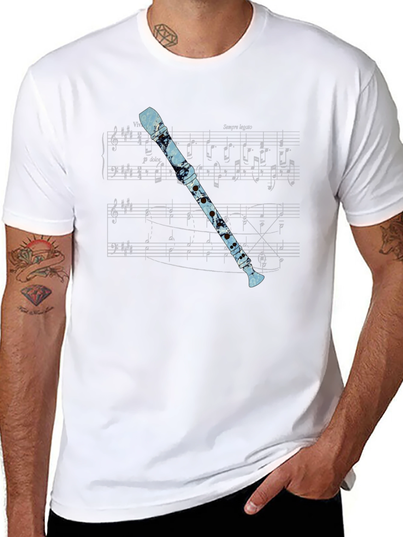 Music Lovers Flute Graphic Tee