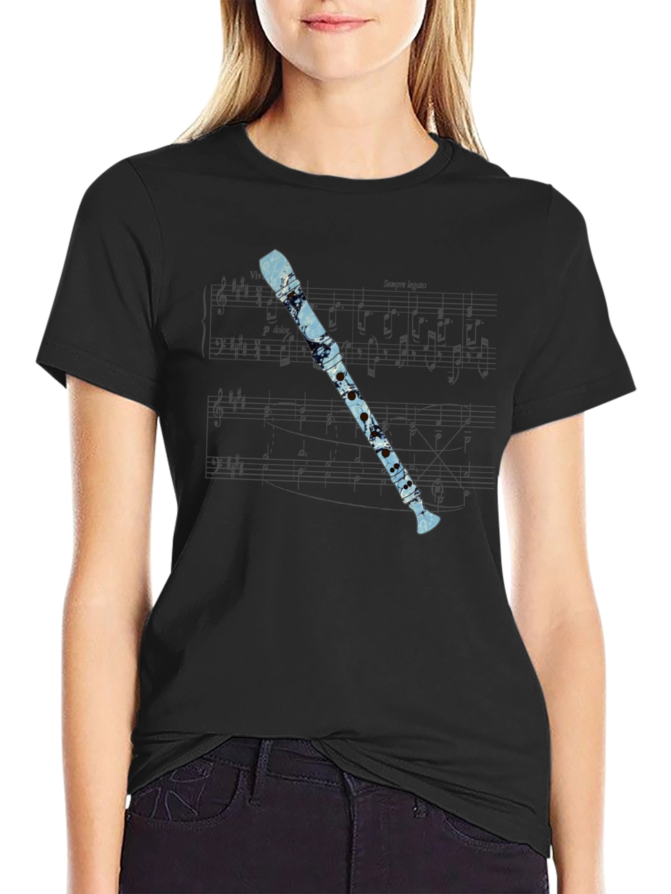 Music Lovers Flute Graphic Tee
