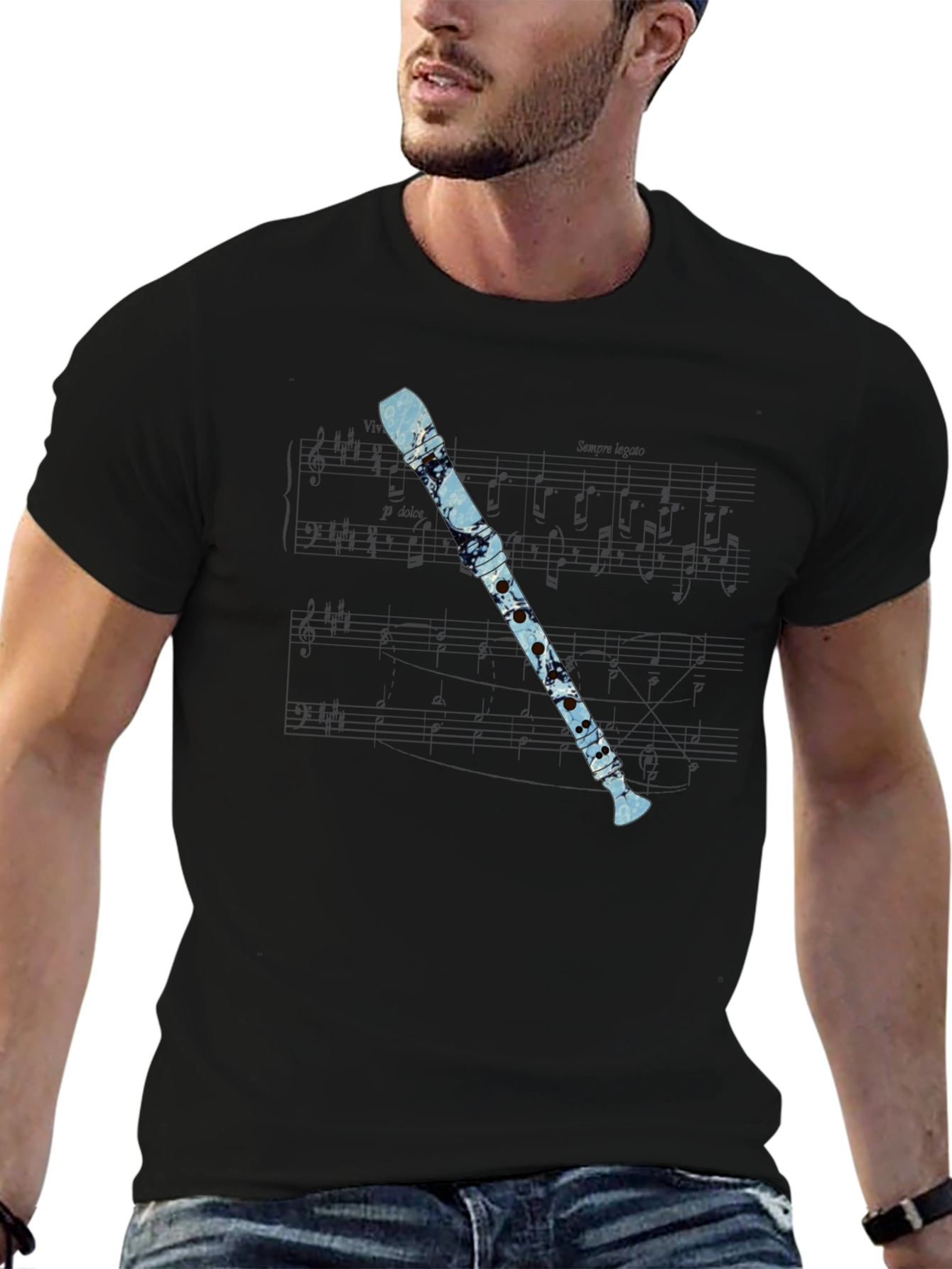 Music Lovers Flute Graphic Tee