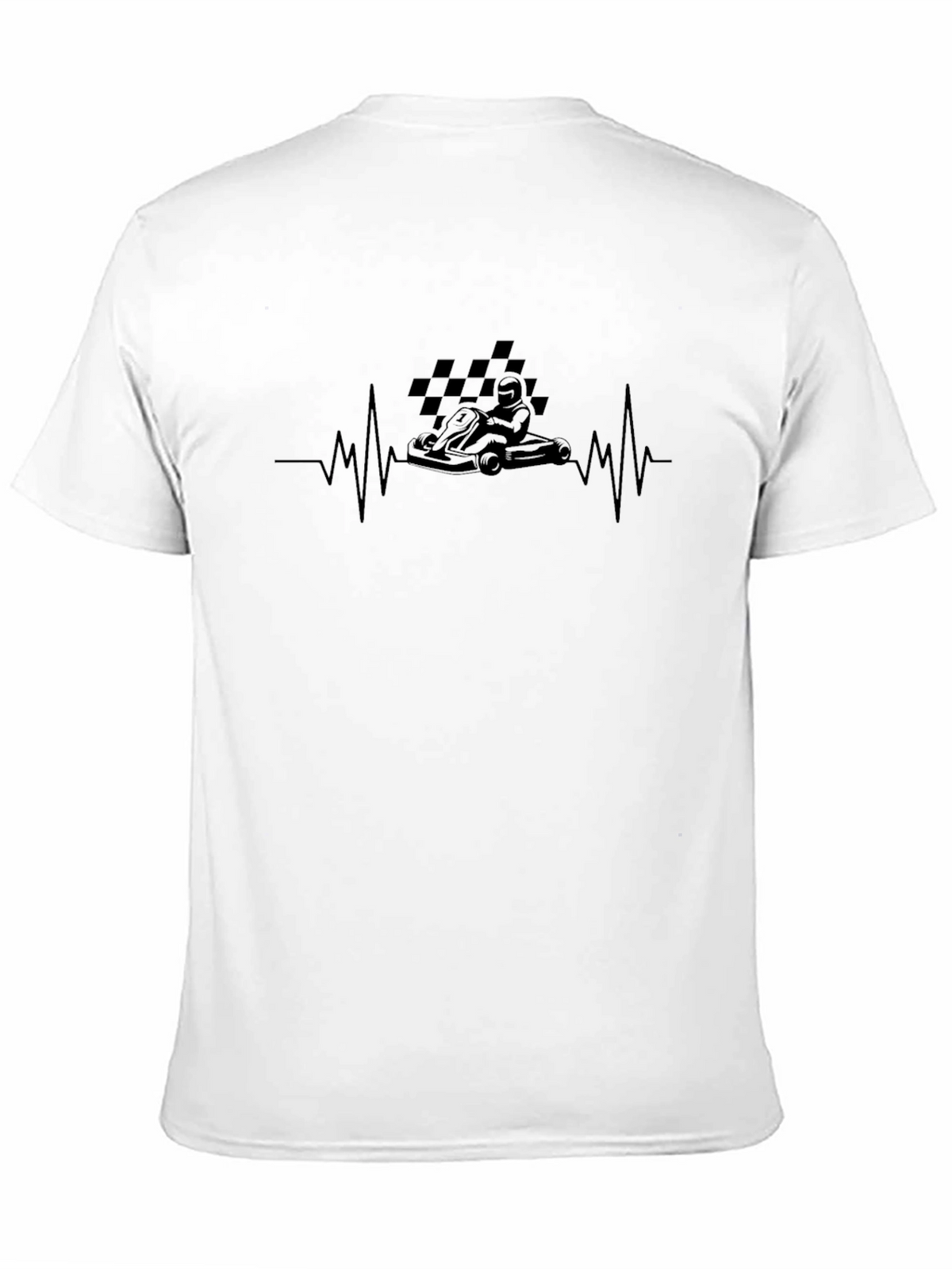 Kart Racing Heartbeat T-Shirt - Black Cotton Tee