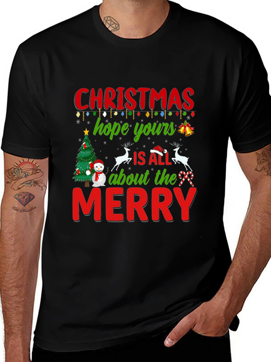 Festive Christmas Hope Yours Merry Graphic Tee