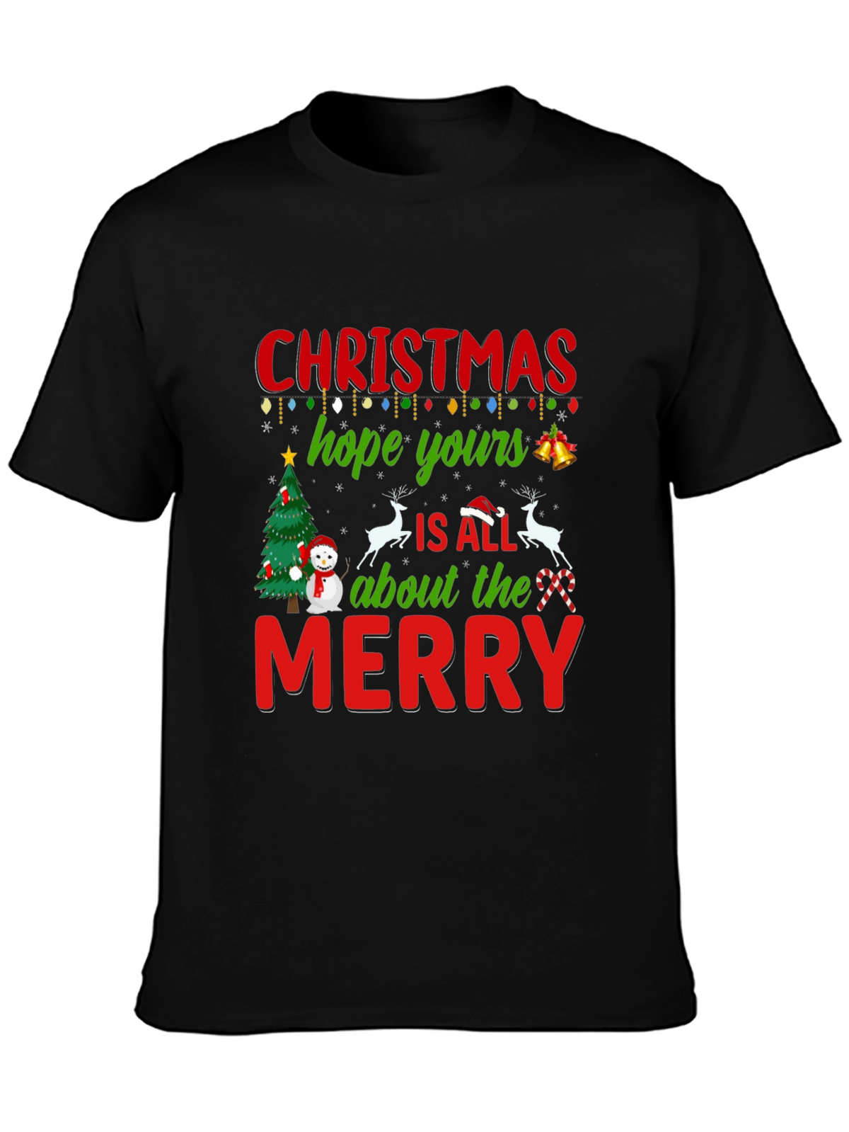 Festive Christmas Hope Yours Merry Graphic Tee