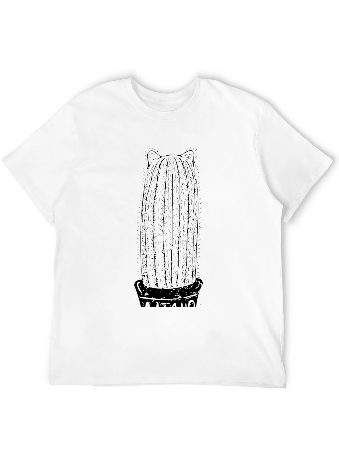 Cactus Cat Ear Black Graphic Tee