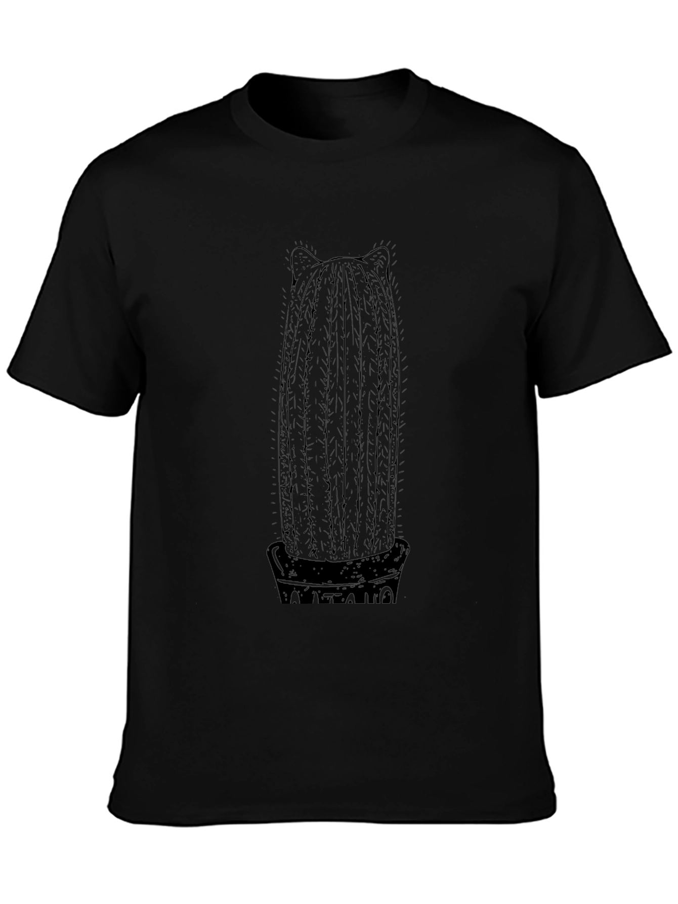 Cactus Cat Ear Black Graphic Tee