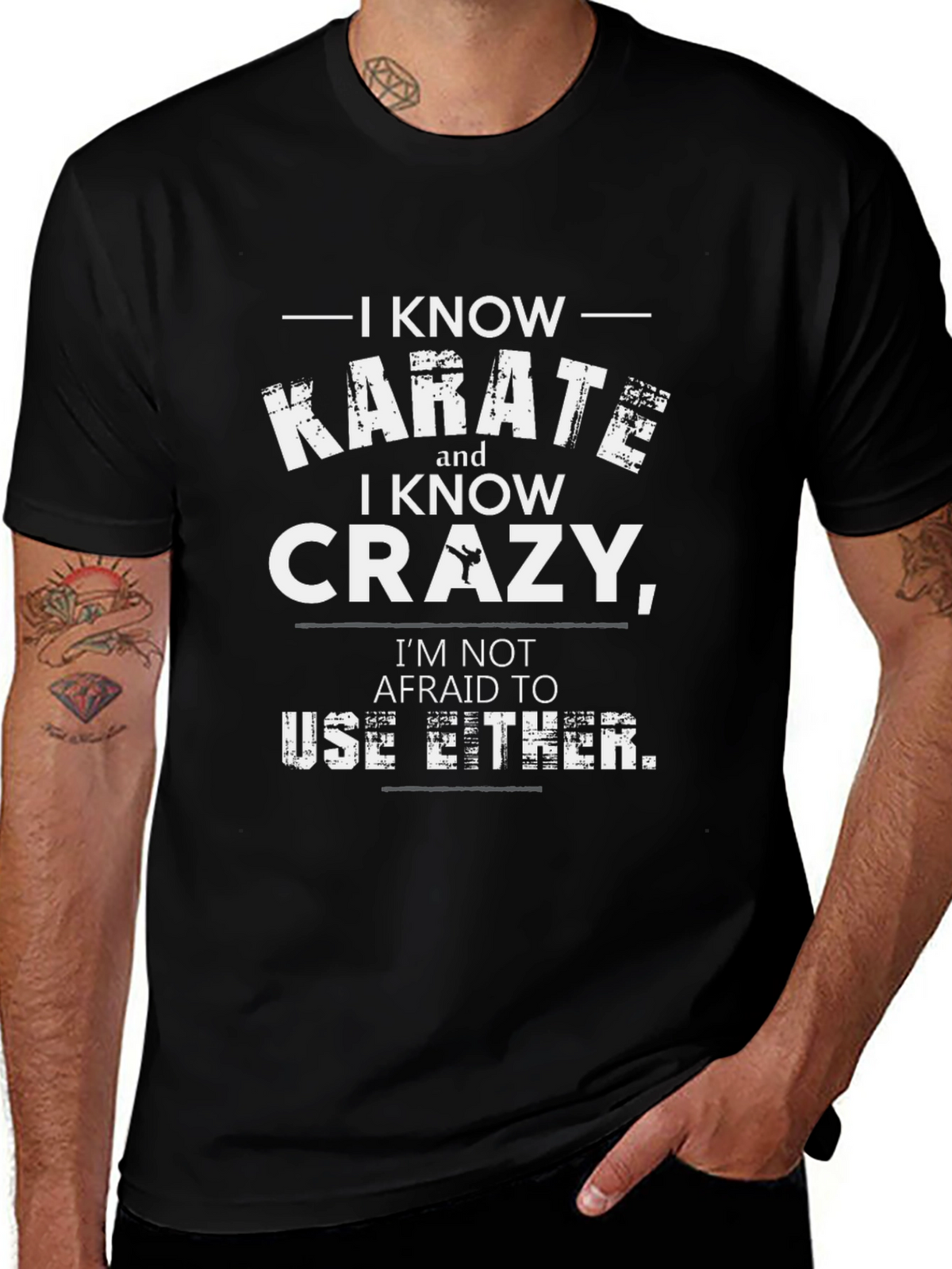 Karate and Crazy Graphic T-Shirt