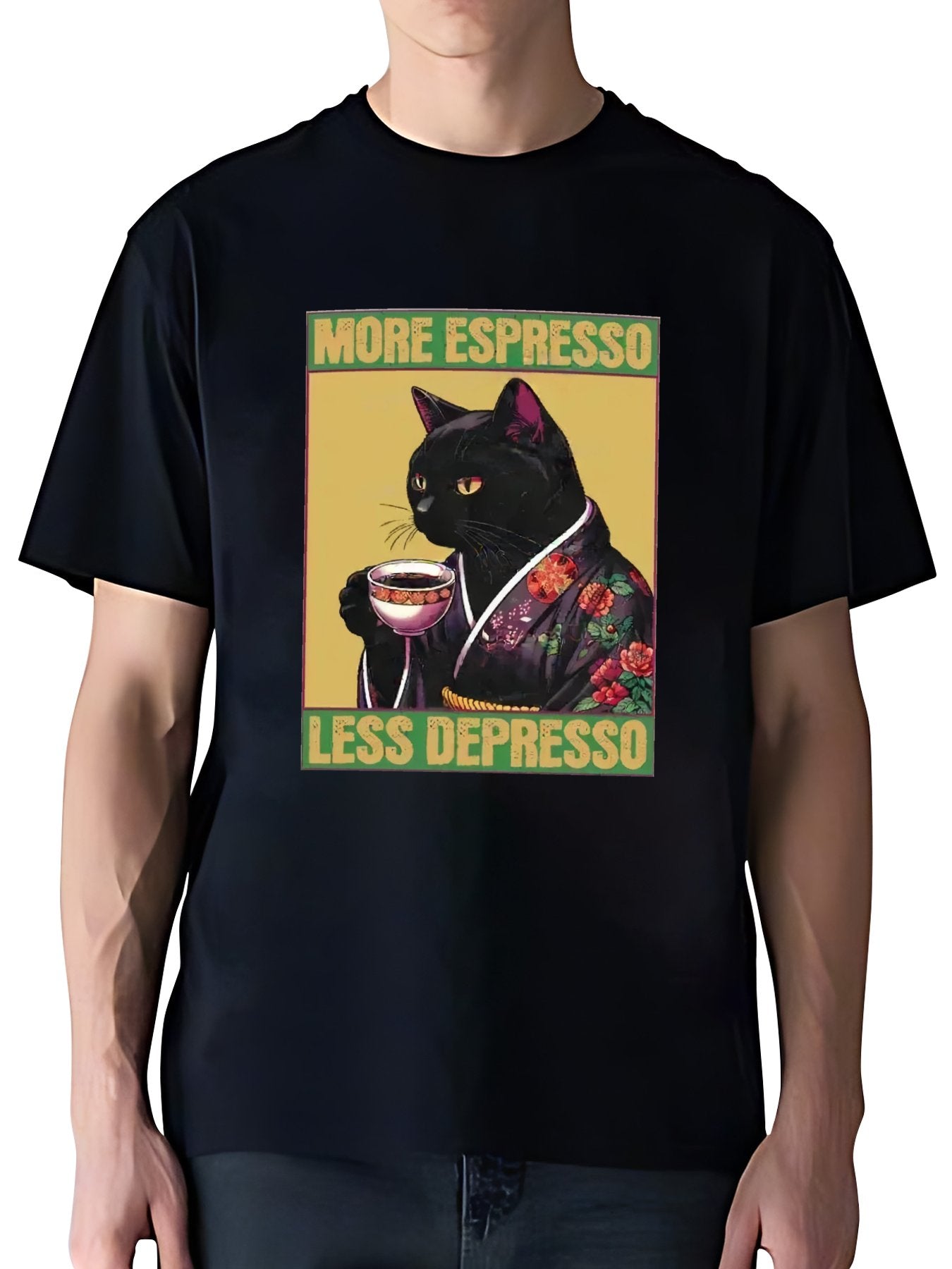 T-shirt Tokyo-tiger-up-caffeine-down-depression-washed-t-shirt