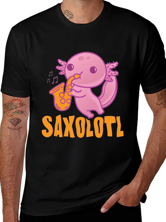 Saxolotl T-Shirt: Funny Axolotl Saxophone Player Tee