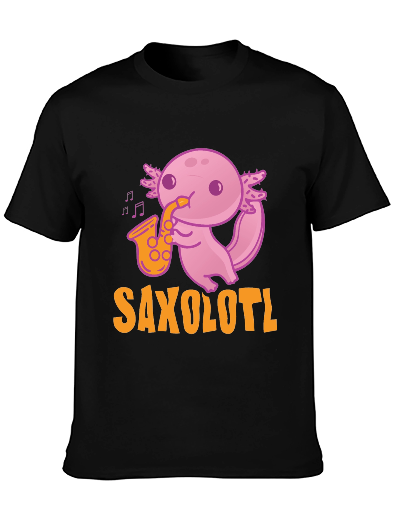 Saxolotl T-Shirt: Funny Axolotl Saxophone Player Tee