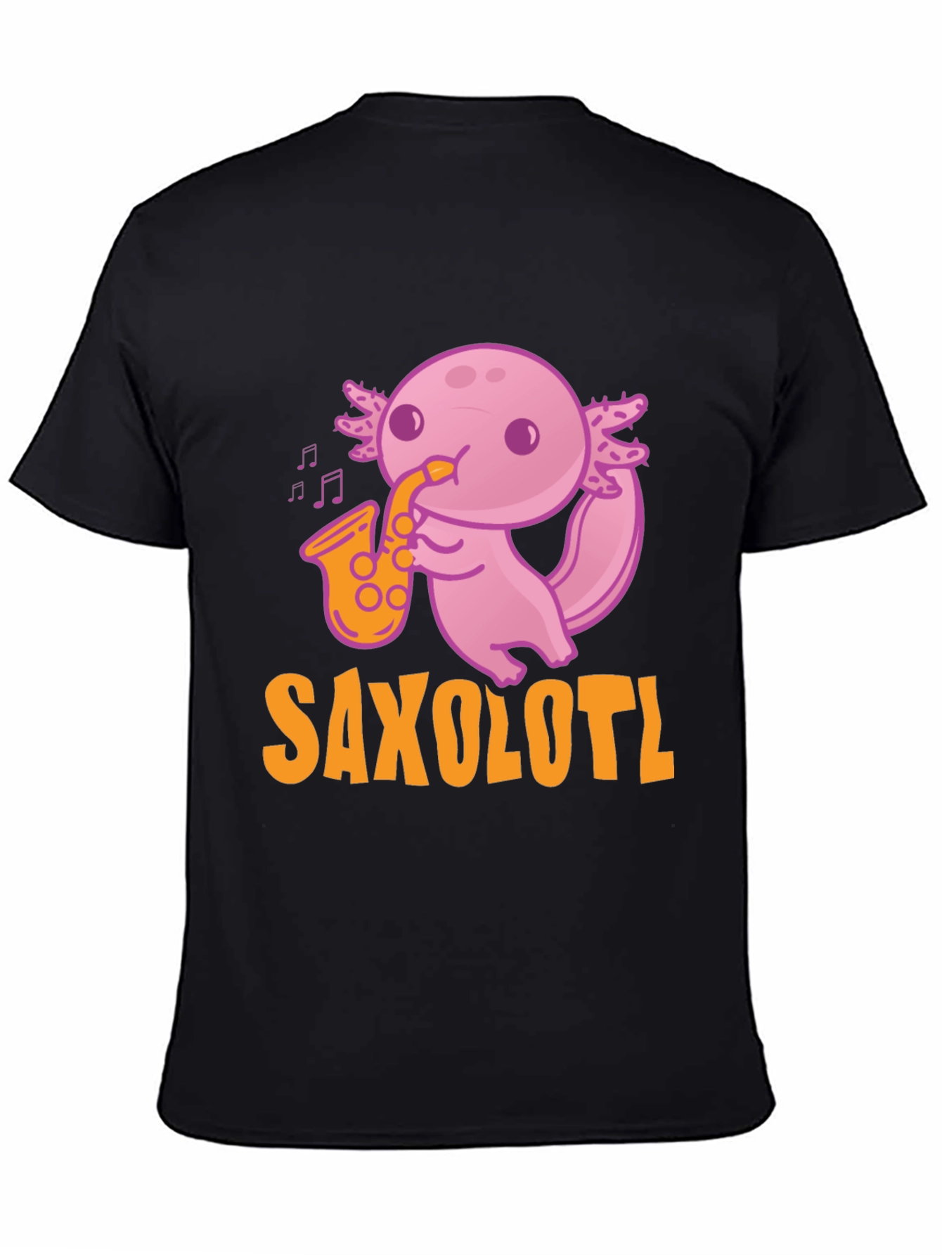 Saxolotl T-Shirt: Funny Axolotl Saxophone Player Tee