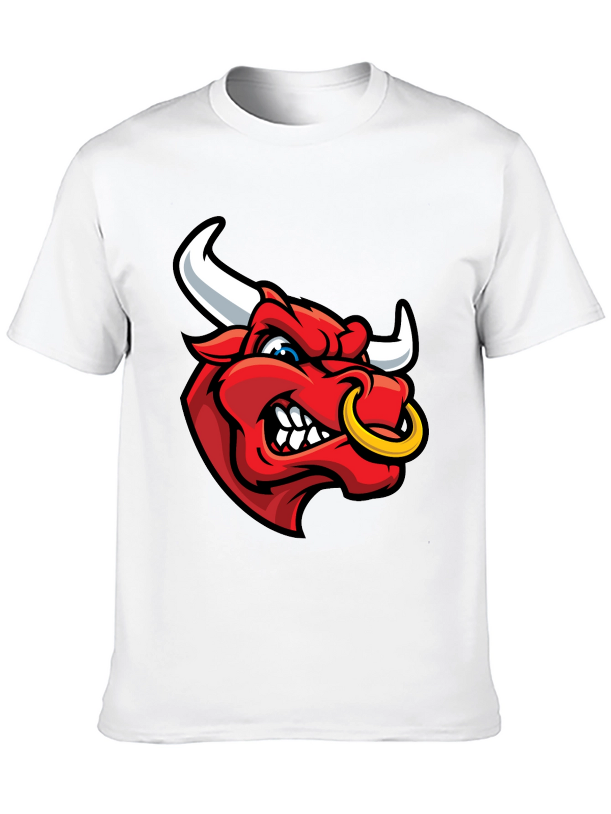 Mens Black T-Shirt with Red Bull Graphic