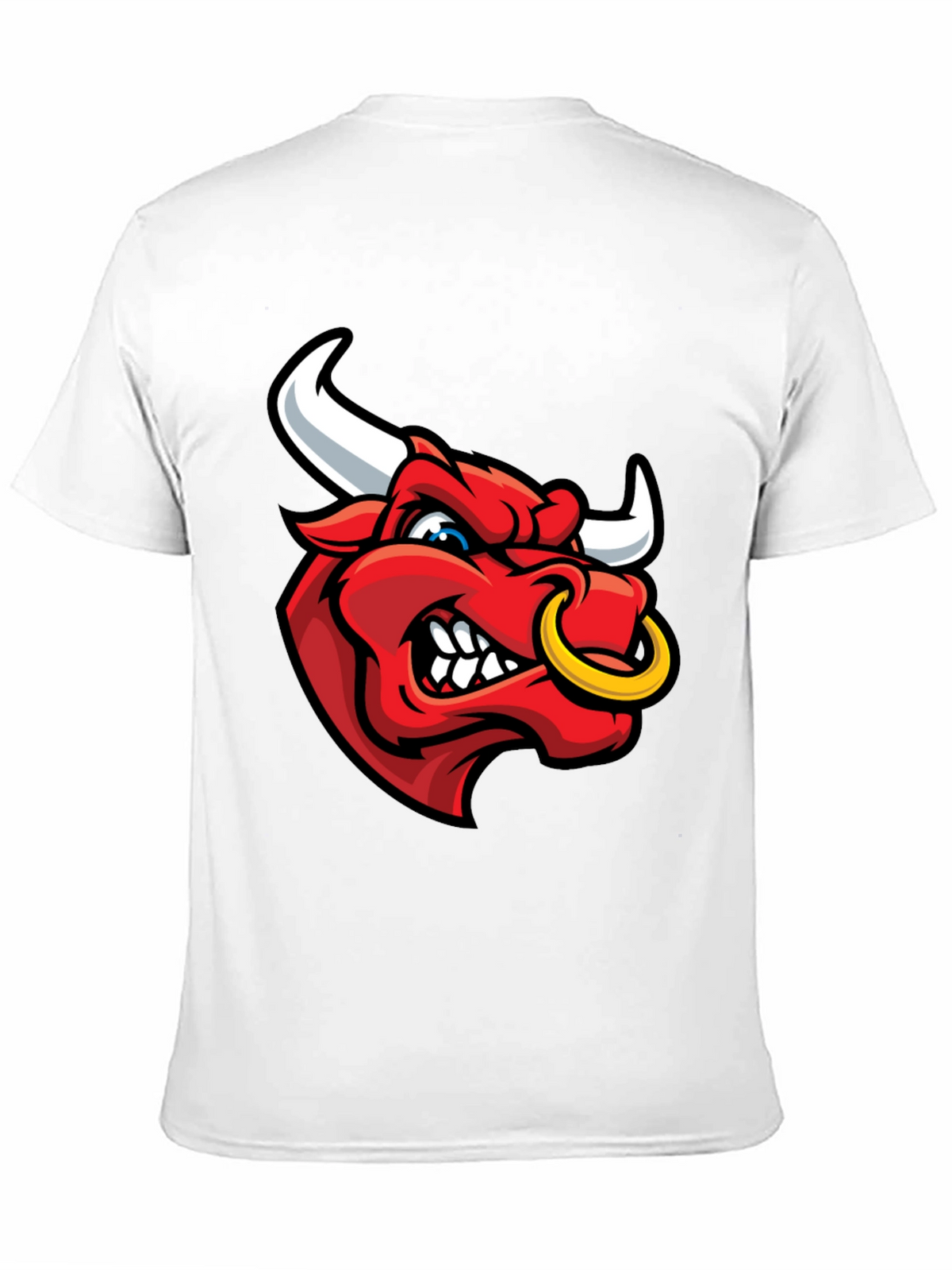 Mens Black T-Shirt with Red Bull Graphic