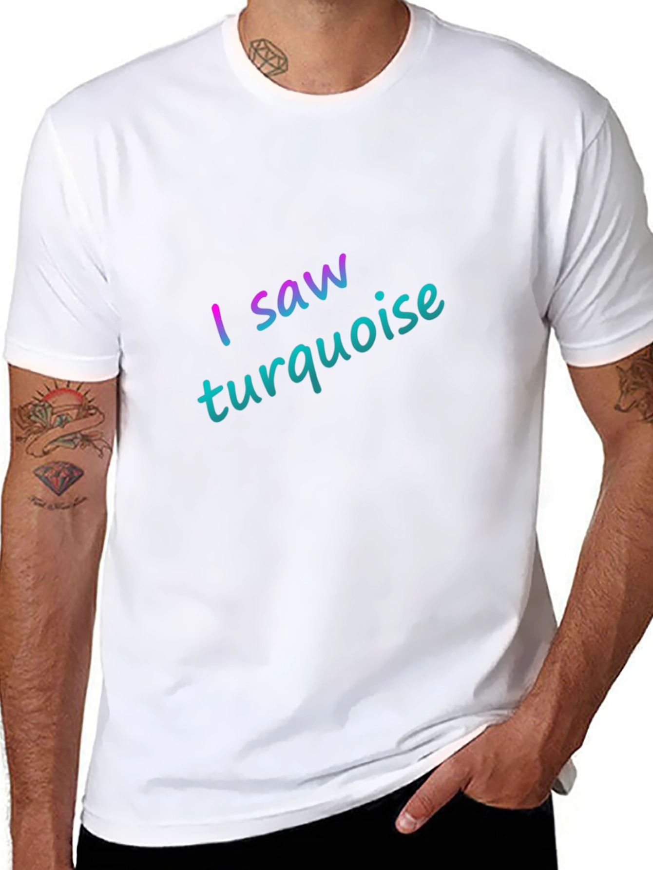 I Saw Turquoise Black T-Shirt