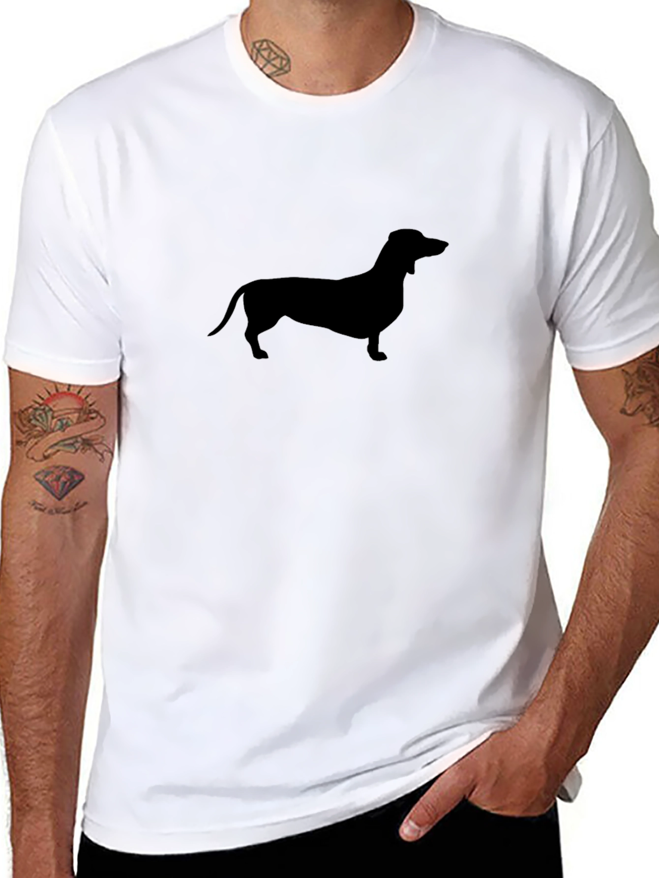 Dachshund Silhouette Tee - Unisex Black Shirt