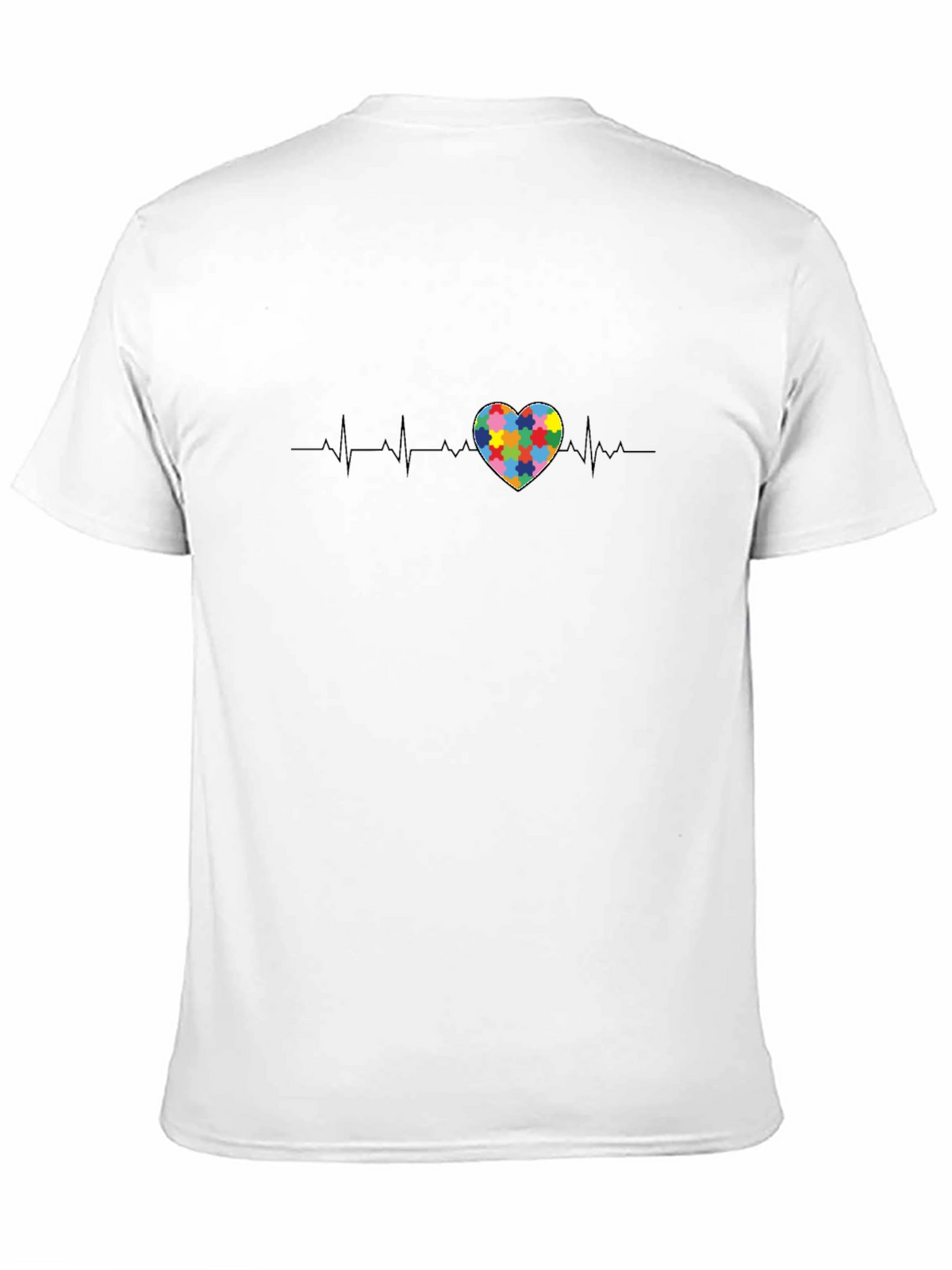 Autism Awareness Heartbeat Puzzle Piece T-Shirt