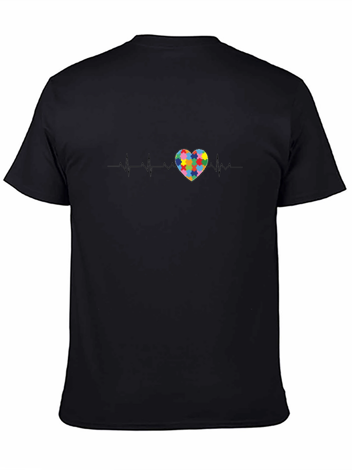 Autism Awareness Heartbeat Puzzle Piece T-Shirt