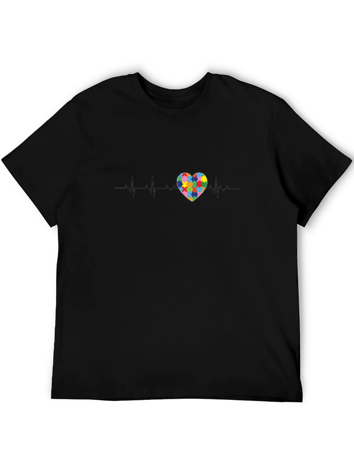 Autism Awareness Heartbeat Puzzle Piece T-Shirt