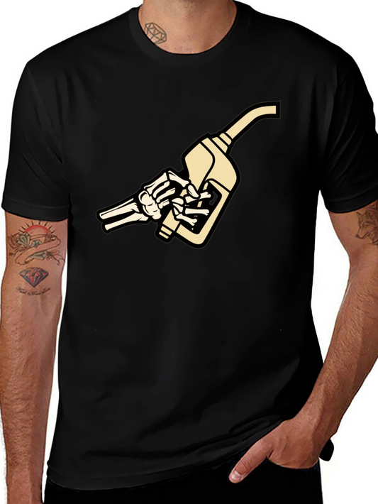 Skeleton Hand Fuel Pump Graphic T-Shirt
