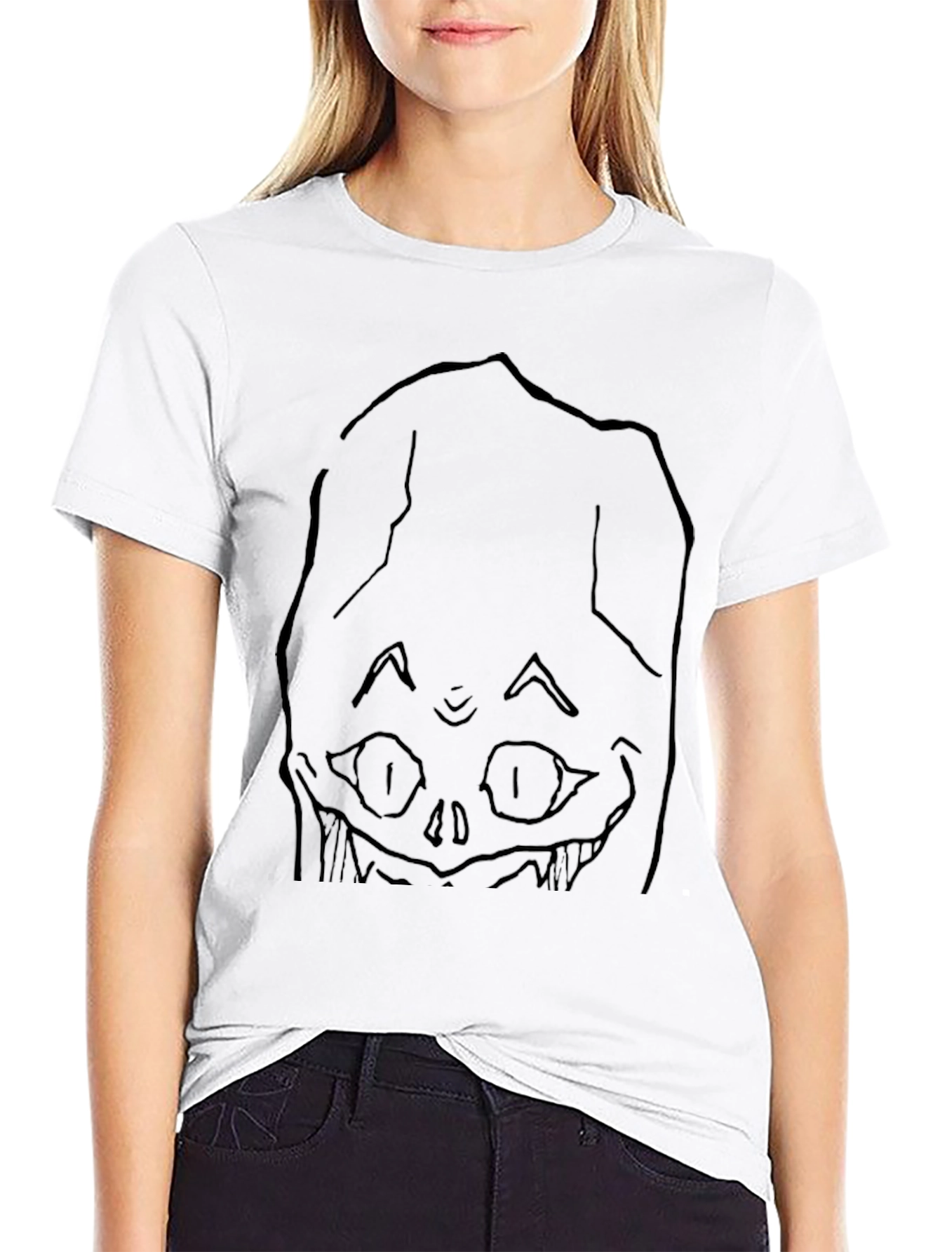 Spooky Face Black Graphic T-Shirt