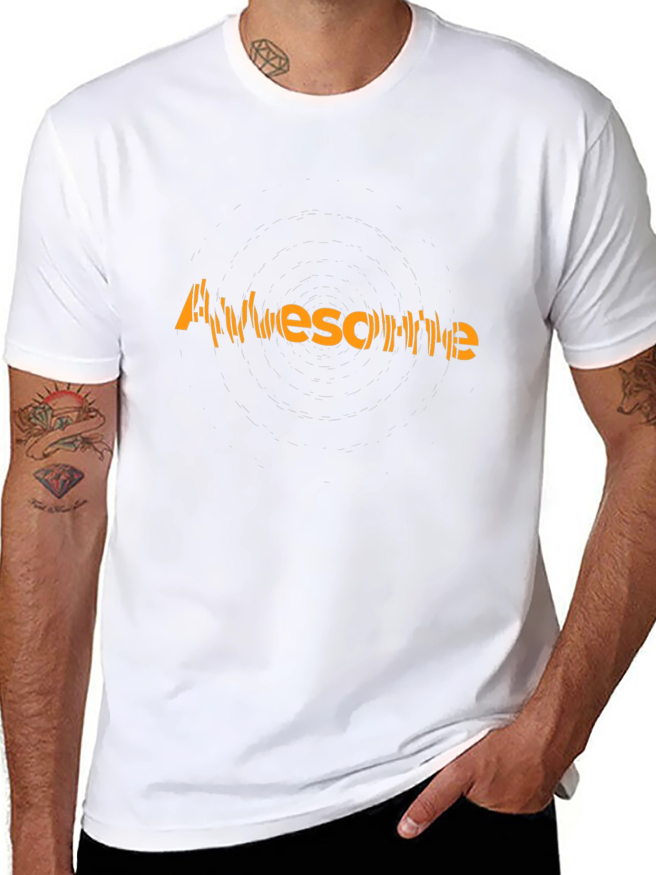 Awesome Graphic Tee - Mens Black Cotton T-Shirt