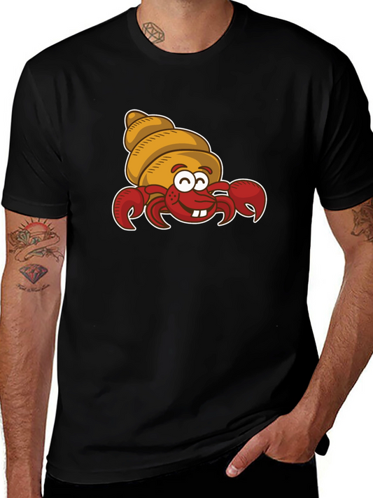 Cartoon Hermit Crab Graphic T-Shirt