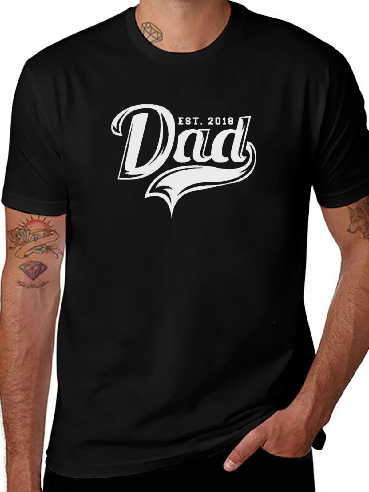 Dad Est. 2018 T-Shirt - Fathers Day Gift