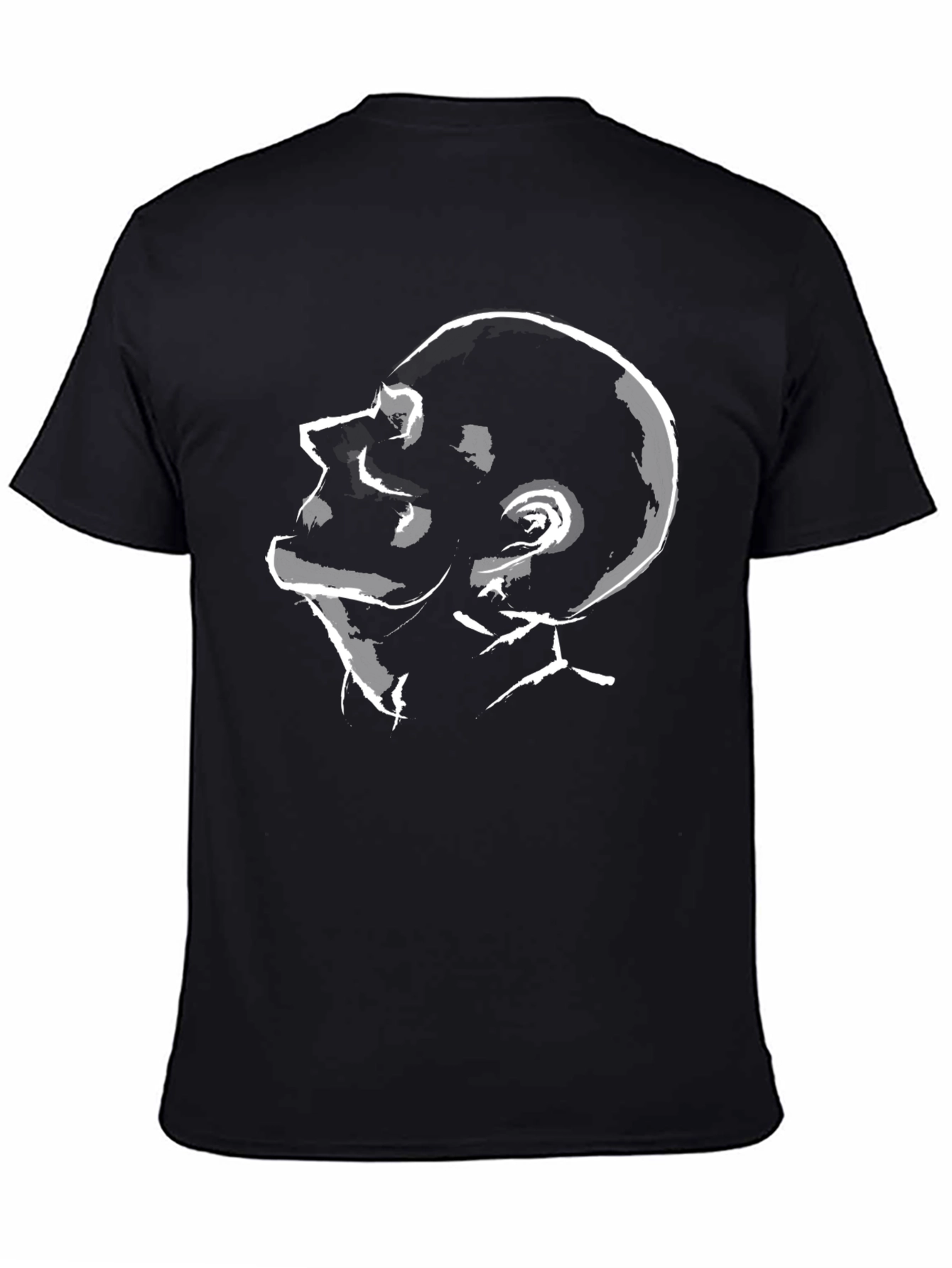Abstract Profile Graphic Tee - Black