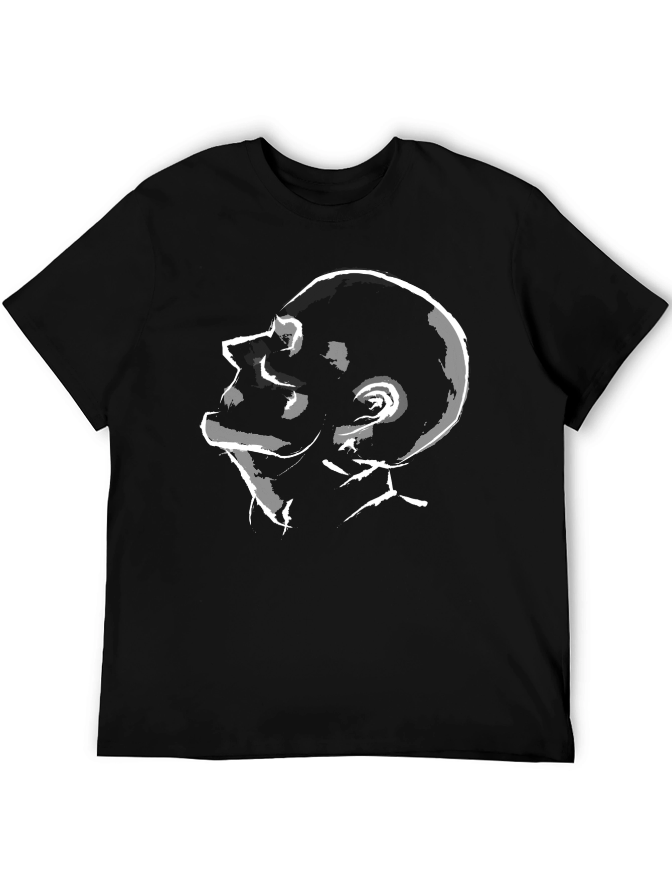 Abstract Profile Graphic Tee - Black