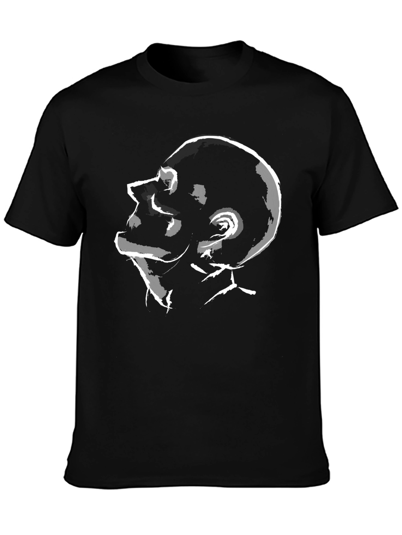 Abstract Profile Graphic Tee - Black