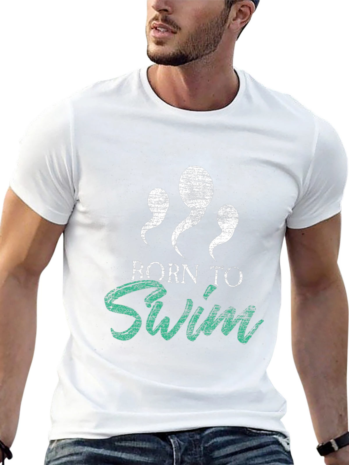 Born to Swim Graphic Tee - Black