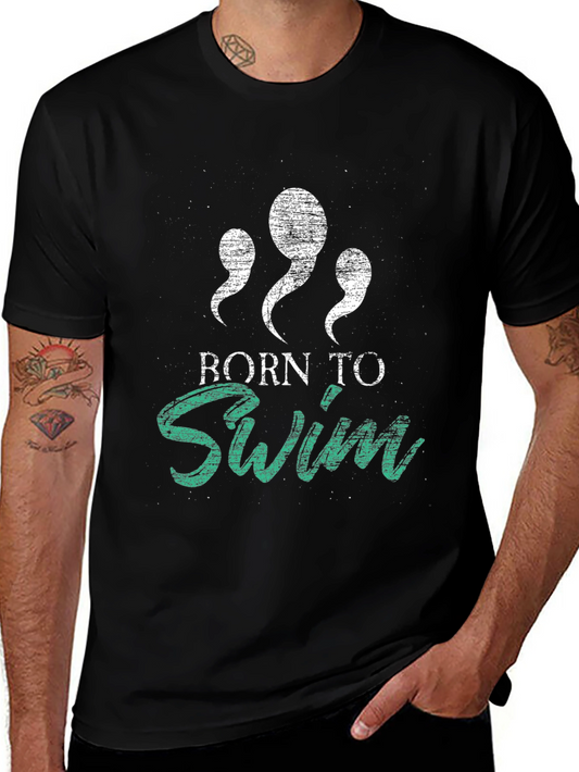 Born to Swim Graphic Tee - Black