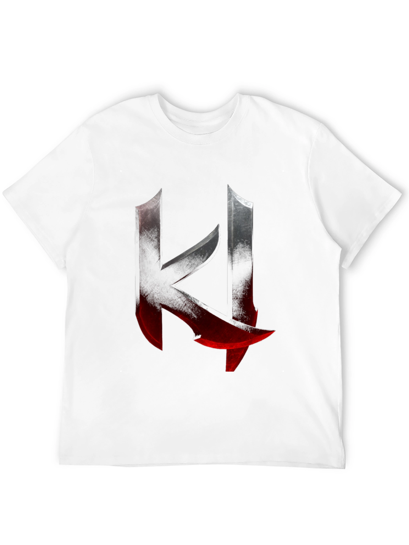 Edgy K Letter Graphic Print Black T-Shirt